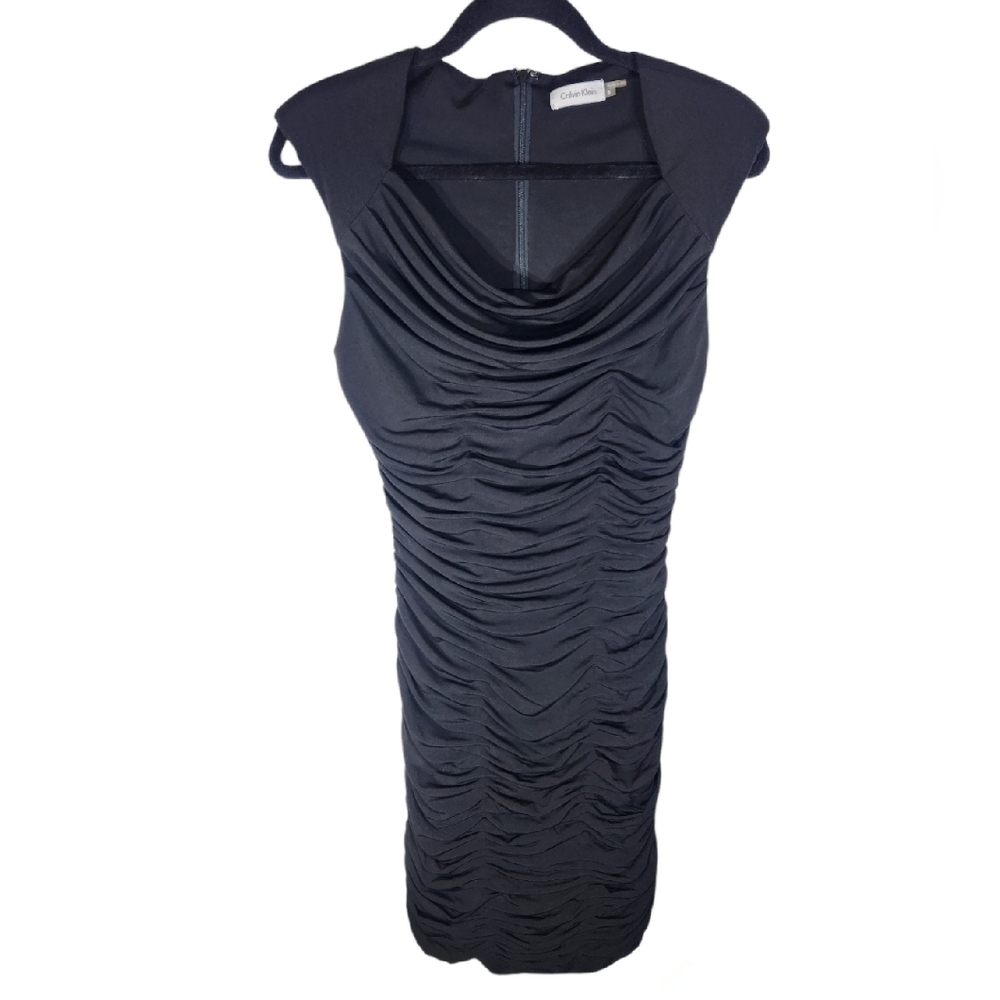 Calvin Klein Sleeveless Bodycon Dress Womens 8 Ruched